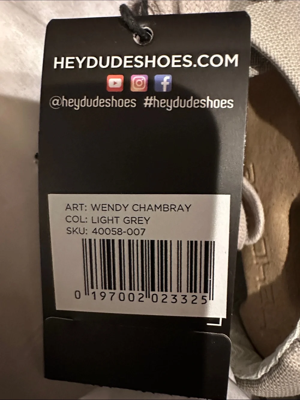 Hey Dudes Wendy Chambray Light Grey Women's Shoes